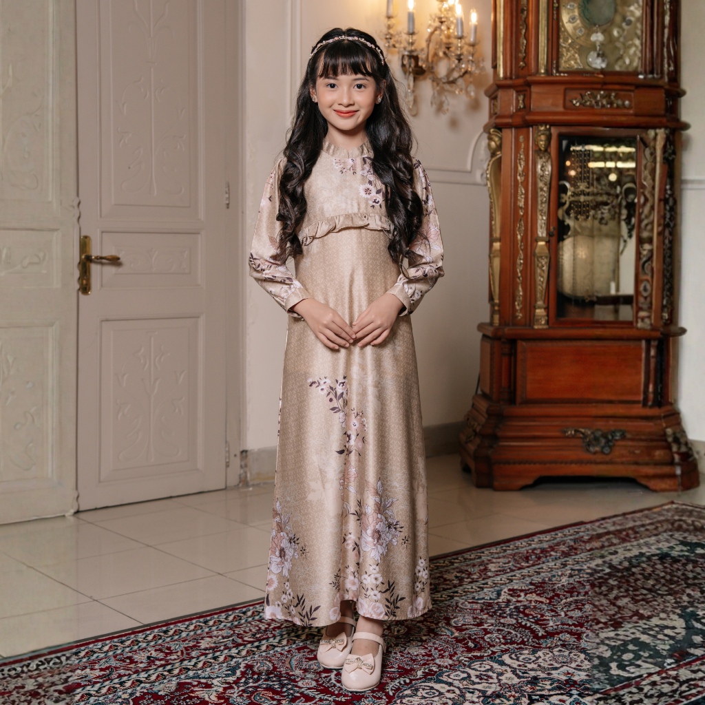 Adyatma Wanita Alyssa Gold Gamis Dress Anak