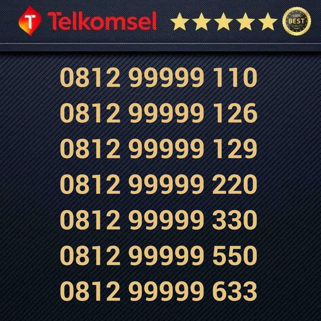 Kartu perdana telkomsel nomor cantik - 0812 99999 110 0812 99999 126 0812 99999 129 0812 99999 220 0