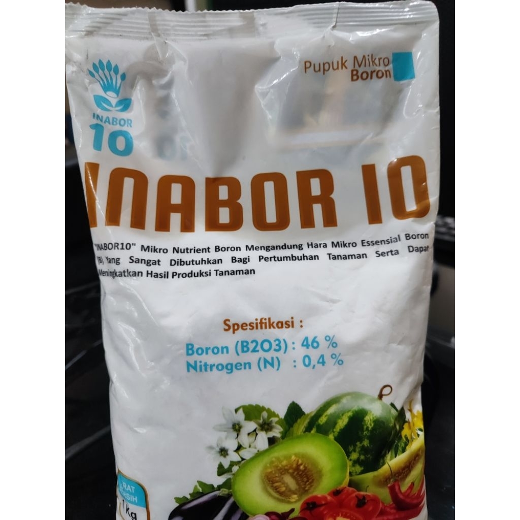 Pupuk Penyubur Bunga dan Buah Boron Borate 46% INABOR 10-1 Kg