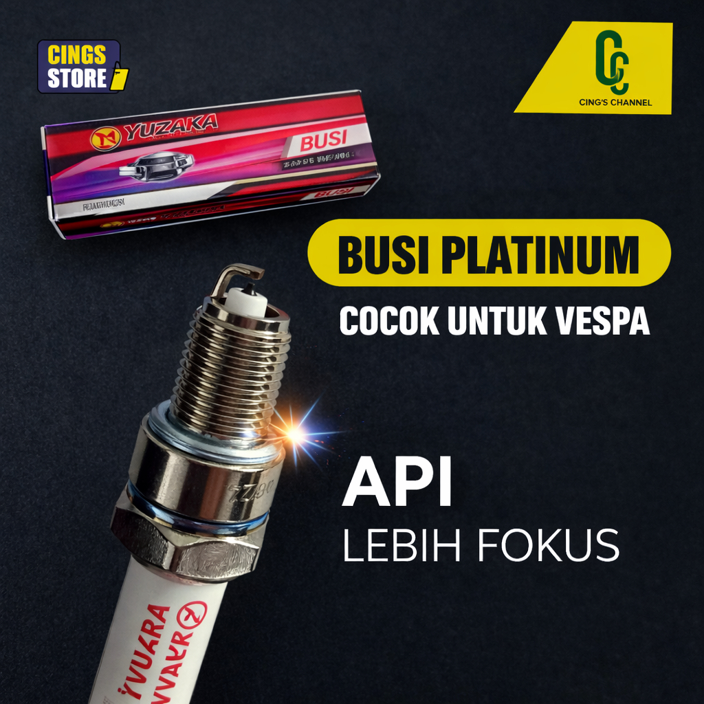 Busi Vespa RACING ( BUSI PANJANG ) BUSI PLATINUM API LEBIH FOKUS