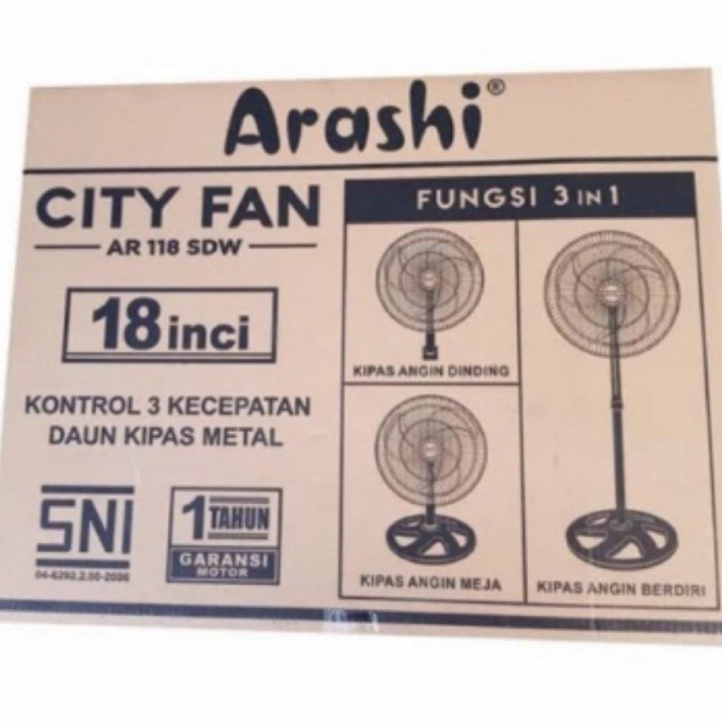 Arashi AR 118 SDW CITY FAN Kipas Angin