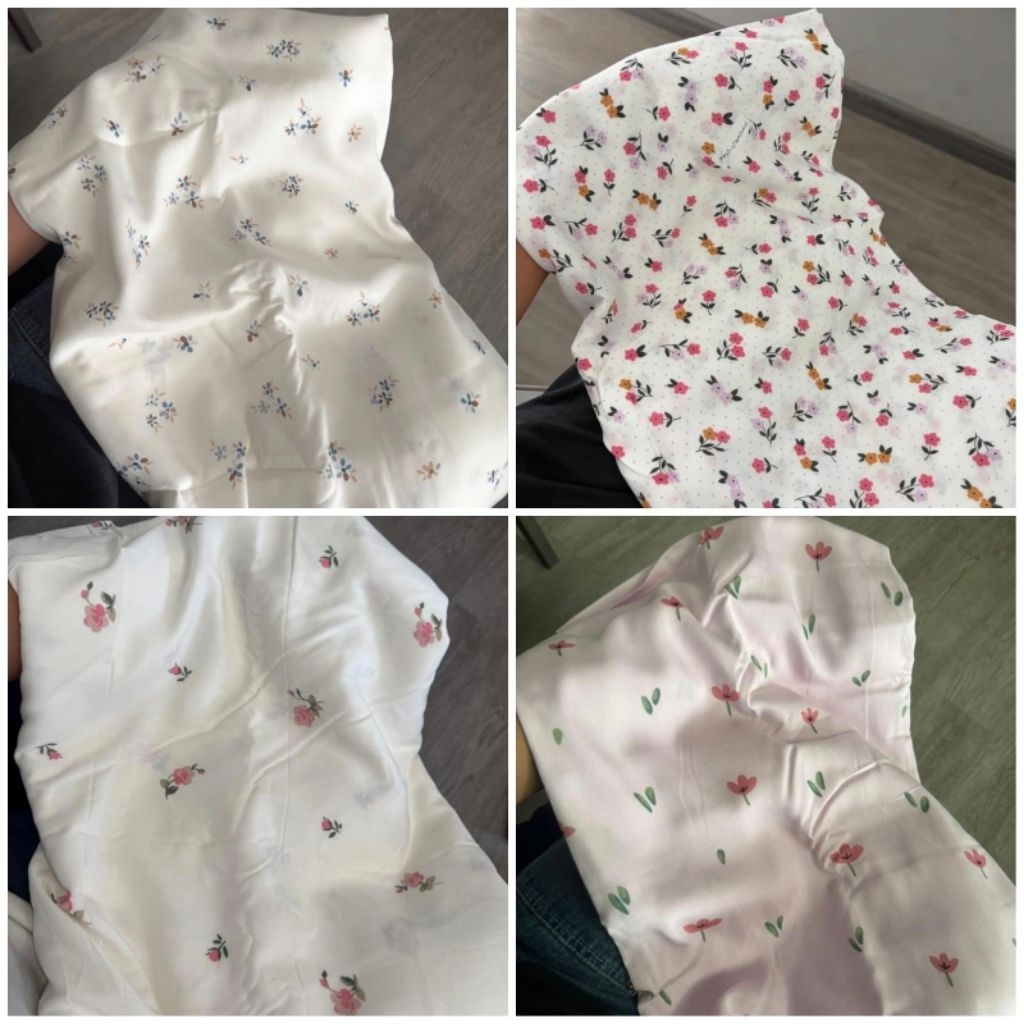 (harga tertera 0,5m) kain katun rayon viscose premium motif bunga kecil ||rayon viscose motif bunga 