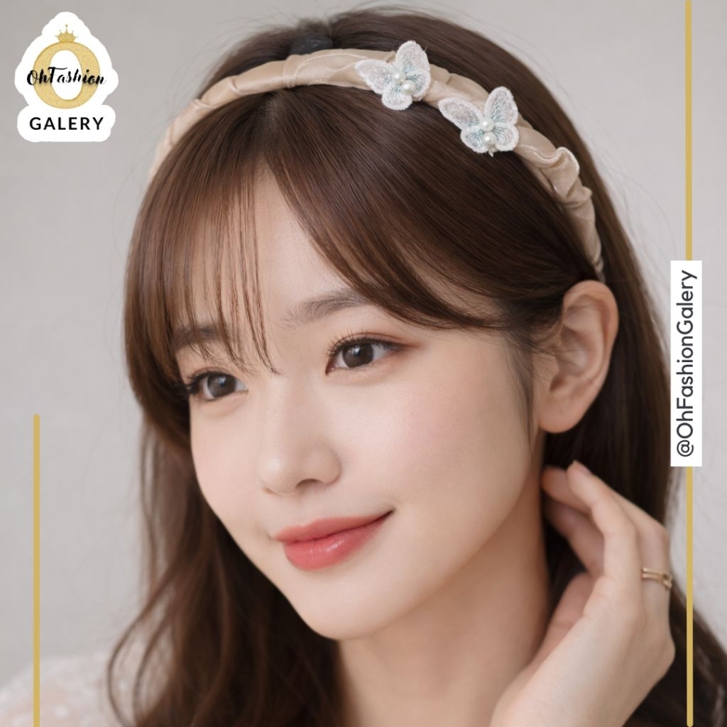 OHFASHION Bando Korea Bandana Kerut Srunchie Headband Bando Impor Korea