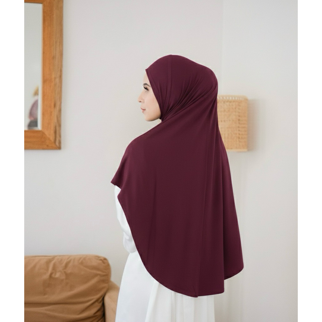 Hijab Aisha – Bergo Instan COOLTECH Syar’i Panjang Non Pet | Adem, Nyaman, Lembut