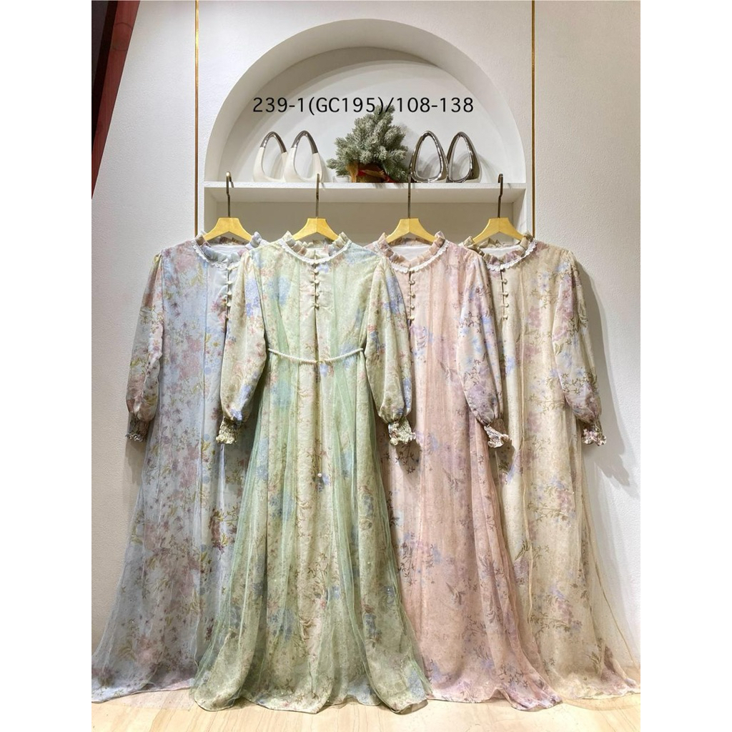 baju gamis pesta / gamis Lebaran / gamis muslim / gamis mewah elegant