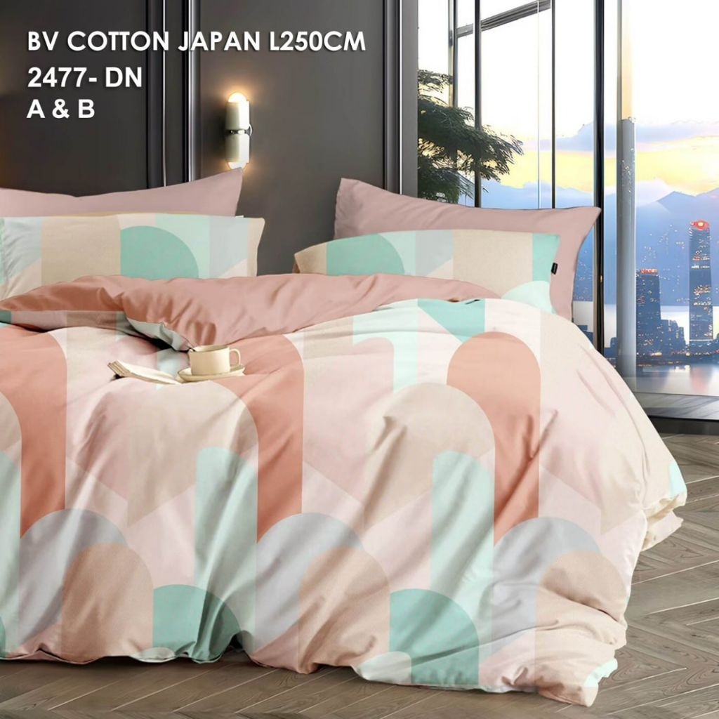 Sprei katun Jepang ori | motif terbaru | motif abstrak | bahan adem, lembut | kotak | garis | custom