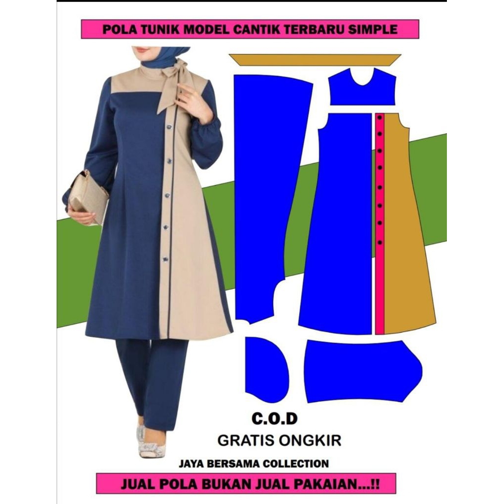 POLA TUNIK MODEL CANTIK TERBARU SIMPLE