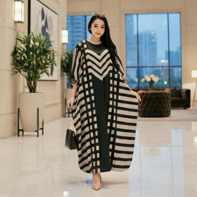 Kaftan Gamis Katun Rayon Motif Cantik Jumbo Bigsize