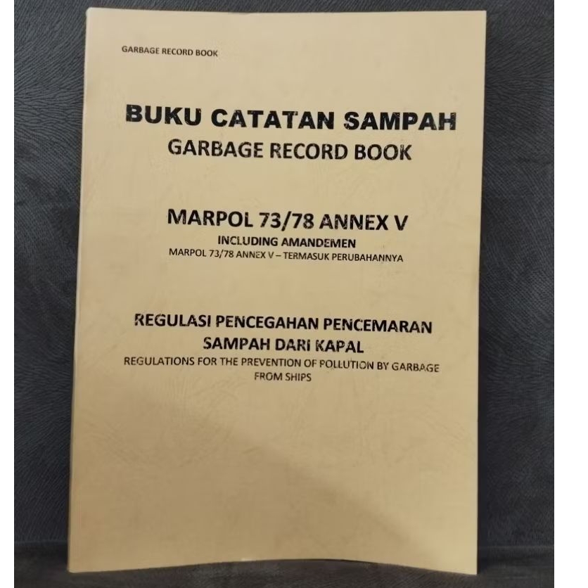 Buku Catatan Sampah Garbage Record Book Legalisir syahbandar 2026