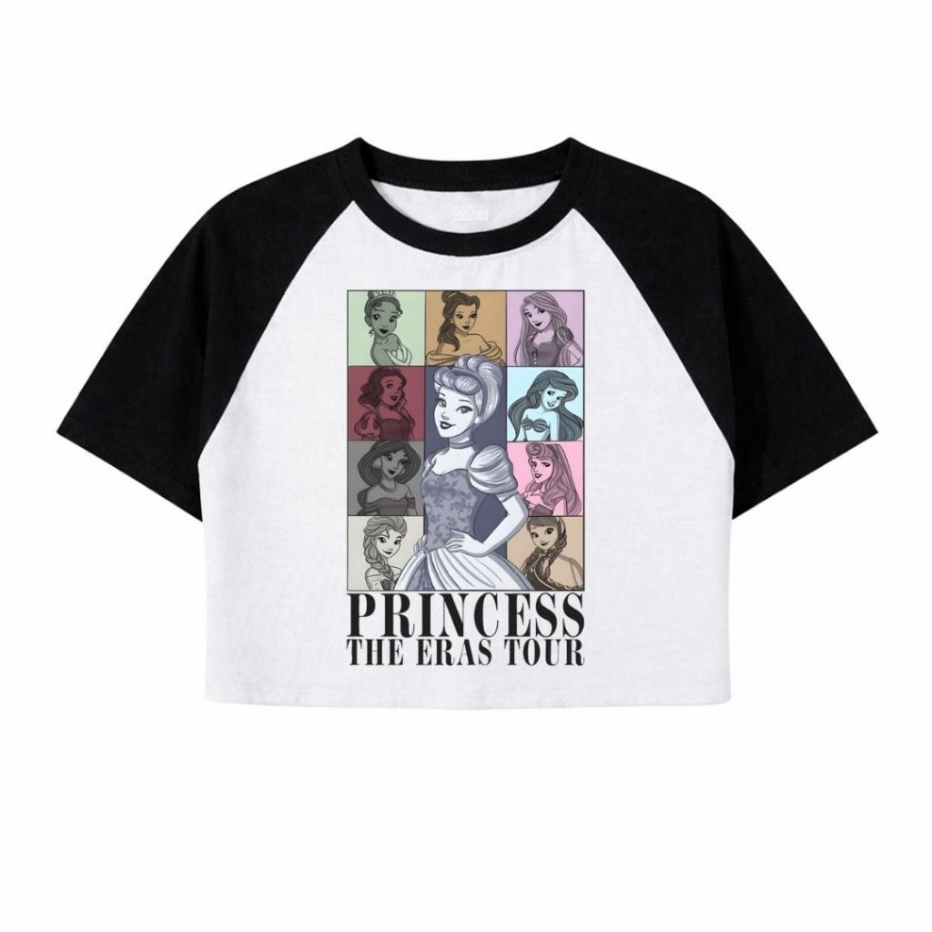 Psycho Crucify "Princess" Crop Top Raglan | Crop Tee | Kaos Wanita | Vintage | Atasan