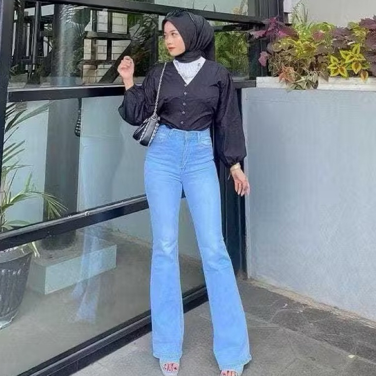(Alea) Cutbray Jeans Wanita Celana Cutbray Strecht Kekinian Cutbray retro Streetch Premium