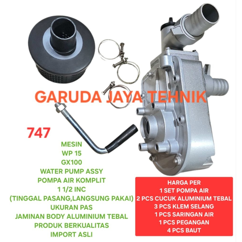 Pompa air water pump body pump body pompa air mesin alkon GX100 1,5 inc WP15 WP 15 Jaminan produk te