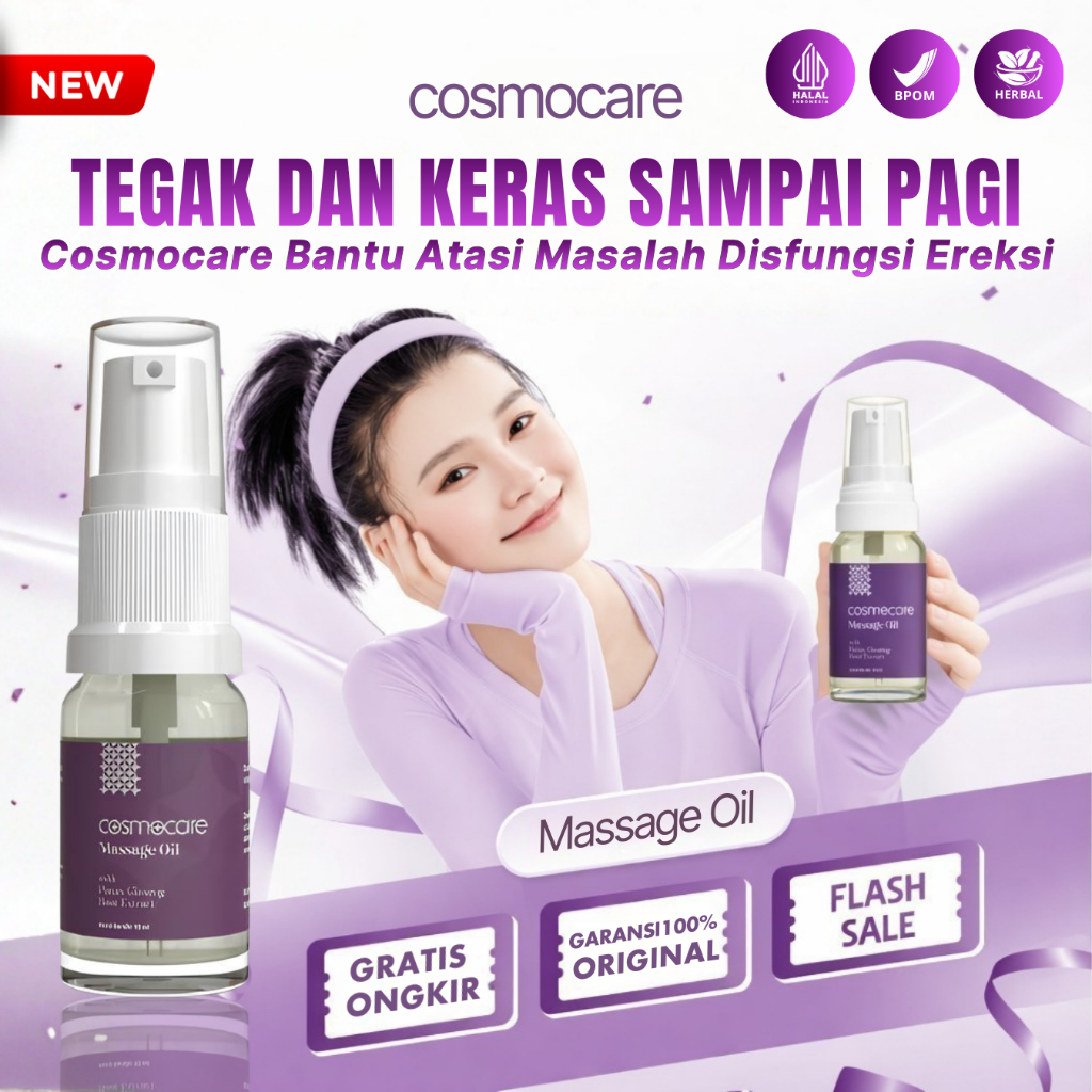 Cosmocare Massage Oil Pria – Minyak Oles Vitalitas | Bantu Ereksi Lebih Kuat & Tahan Lama | Herbal B