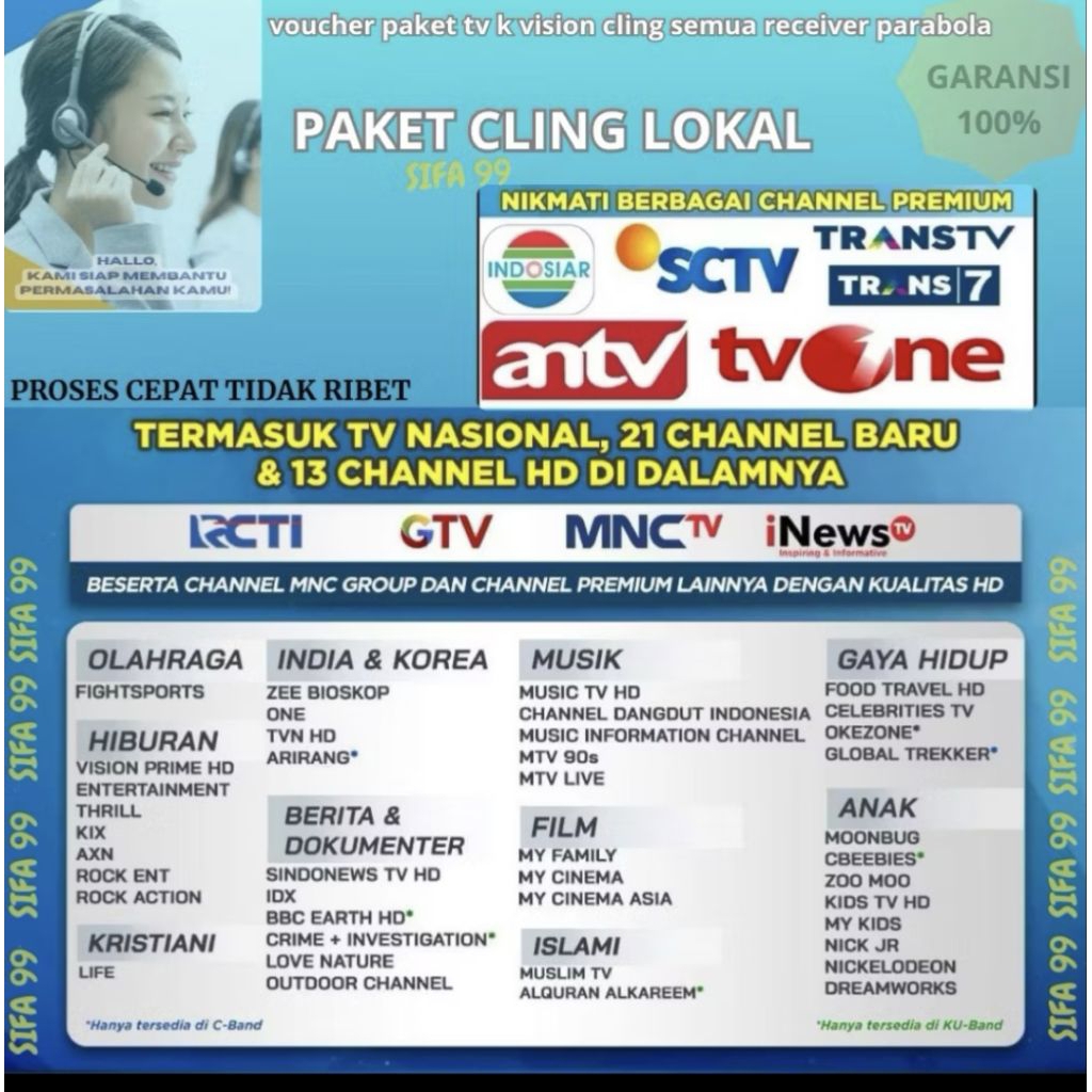 paket cling k vision 6bulan-1tahun lengkap