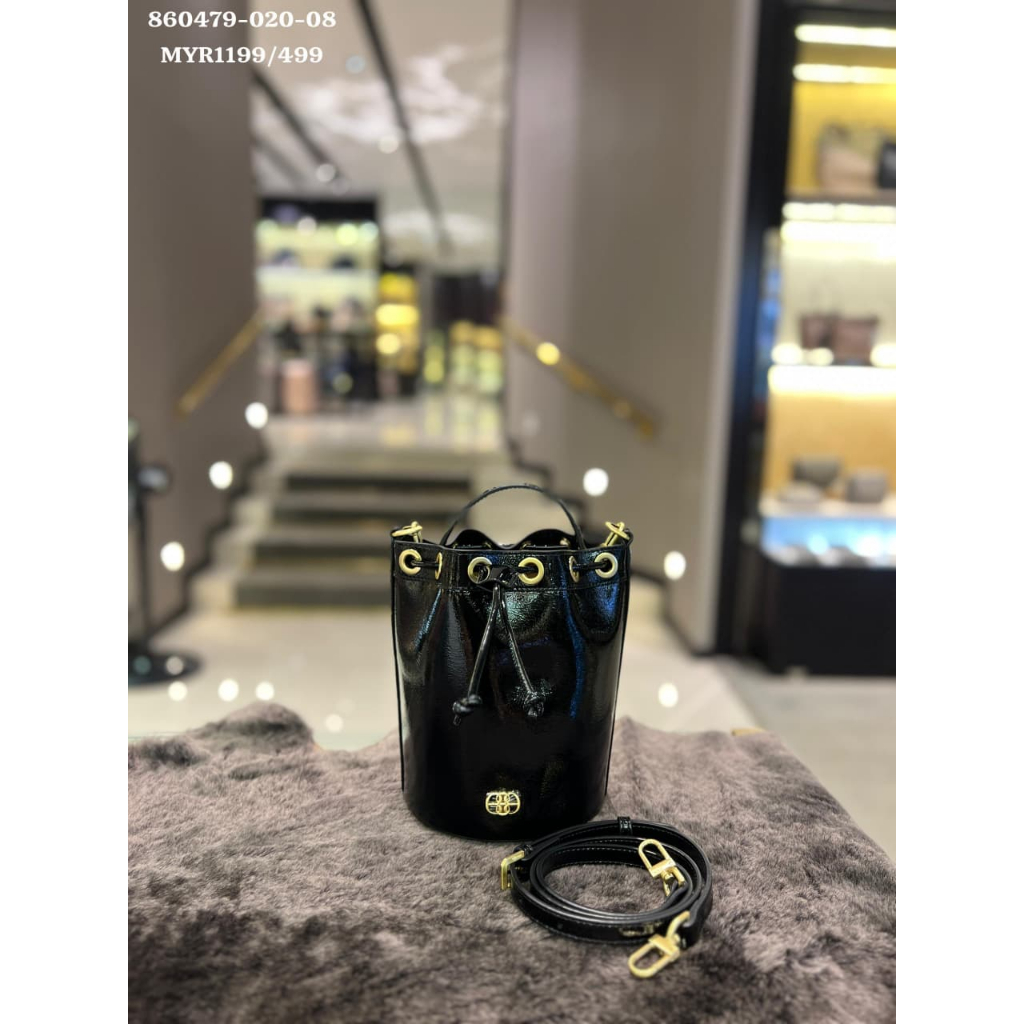 Tas bonia original serut hitam glossy