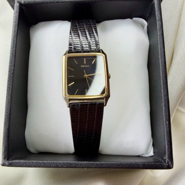 SEIKO TANK BLACK DIAL  | JAM TANGAN SEIKO TANK