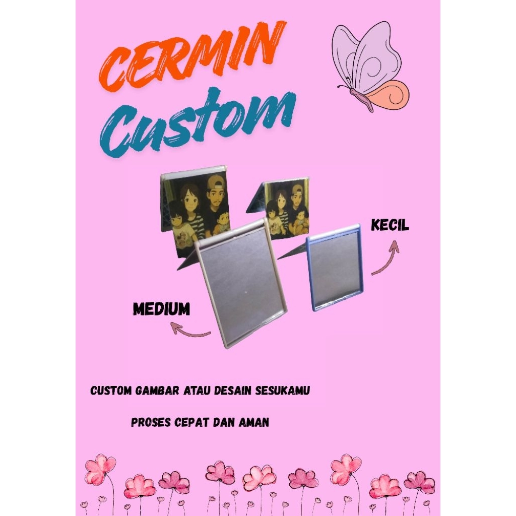 Cermin Lipat Custom bebas gambar // Souvenir
