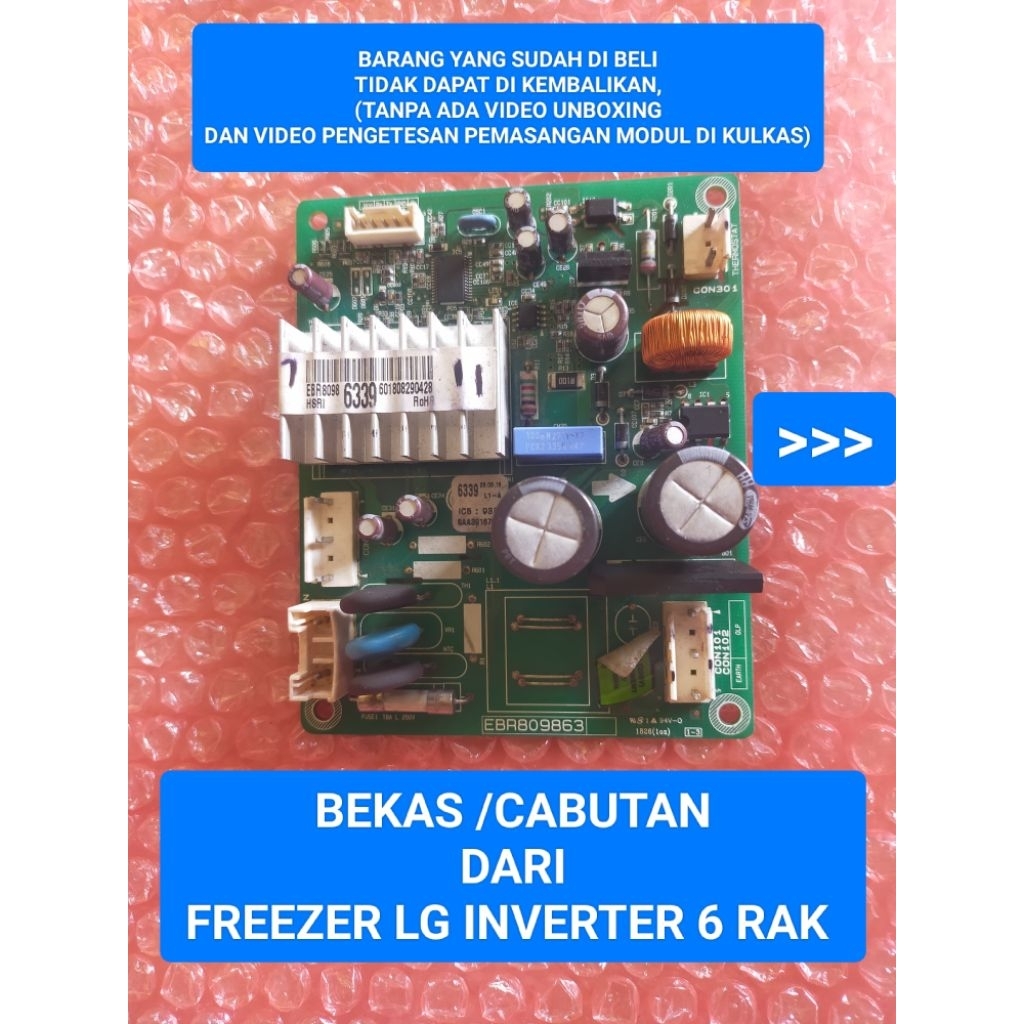 6339  Ebr809863  Ebr8098 6339  Bmg089nhmv  Modul freezer lg inverter 6 rak 6339  Modul freezer lg in
