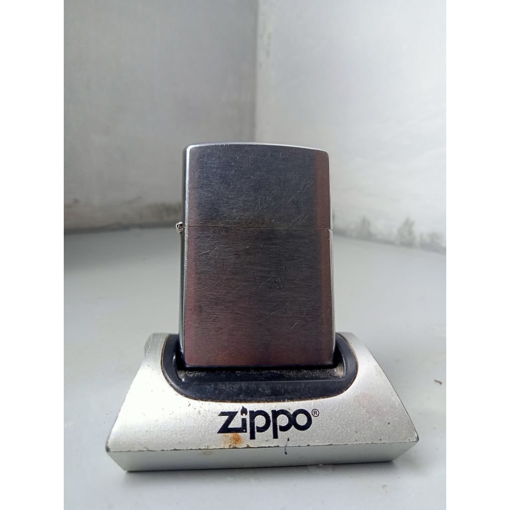 ORIginal Zippo brushed chrome flat bottom Romawi 1998