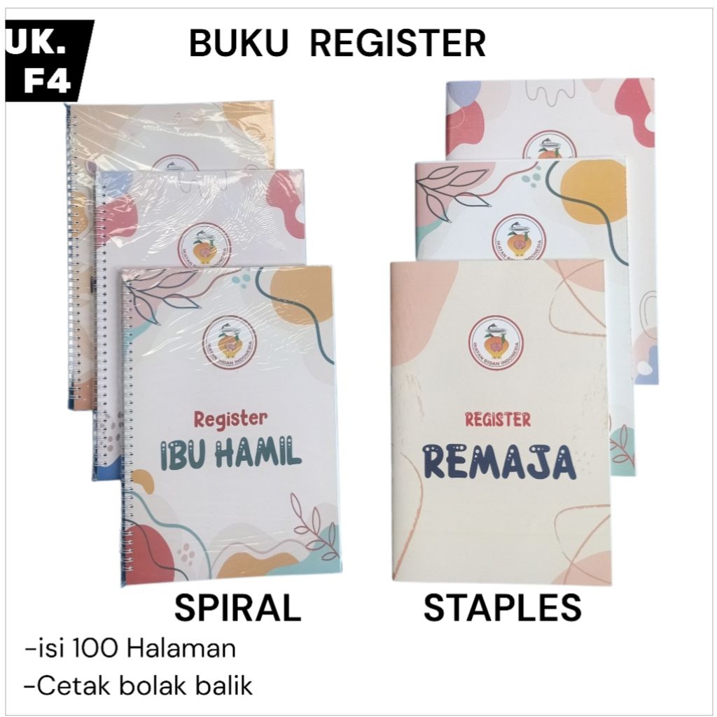 Buku Register, Buku praktik Bidan Lengkap, Buku Lembar Bidan, isi 50 Lembar