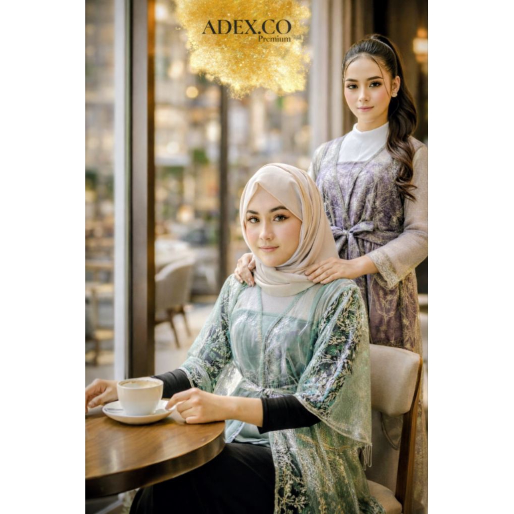 Outer Cardigan Kebaya Brukat Tille Mutiara - Baju Pesta Kondangan Wanita Kekinian 2026 Luxury Kardig
