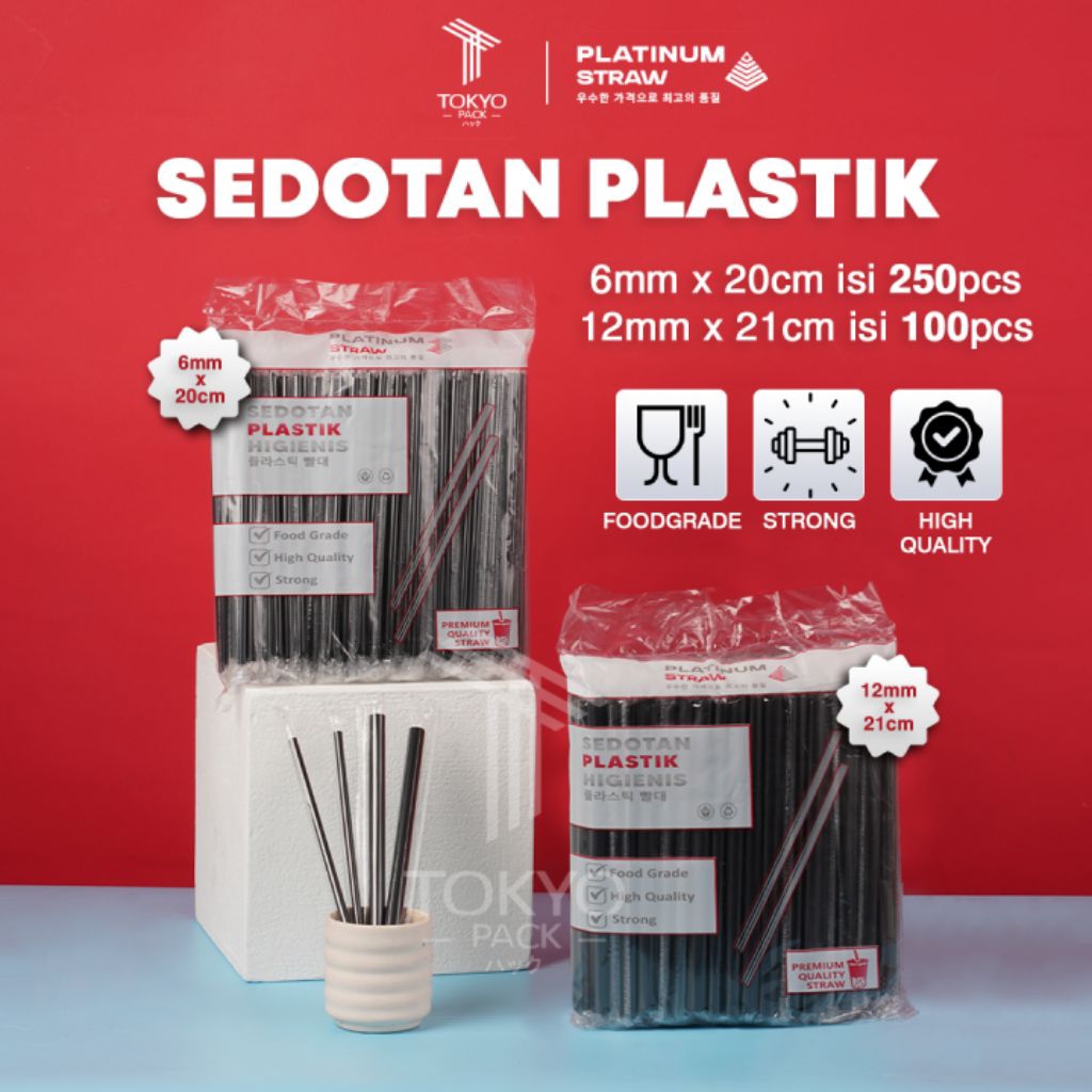 Sedotan Besar dan Kecil - Sedotan Higienis - Sedotan Plastik - Straw