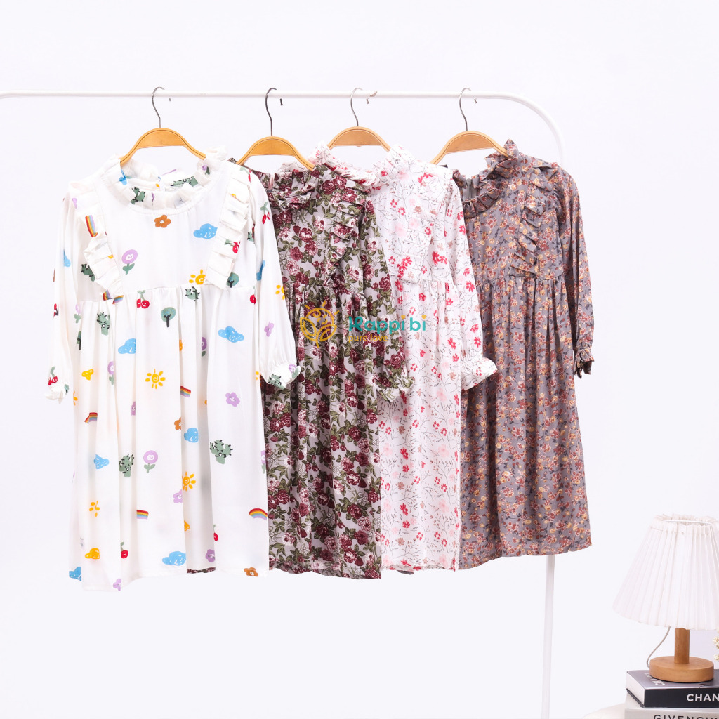 Calantha Long Dress By Happi Bi / New Arrival  / Baju Anak Perempuan / Atasan Anak Perempuan / Gamis