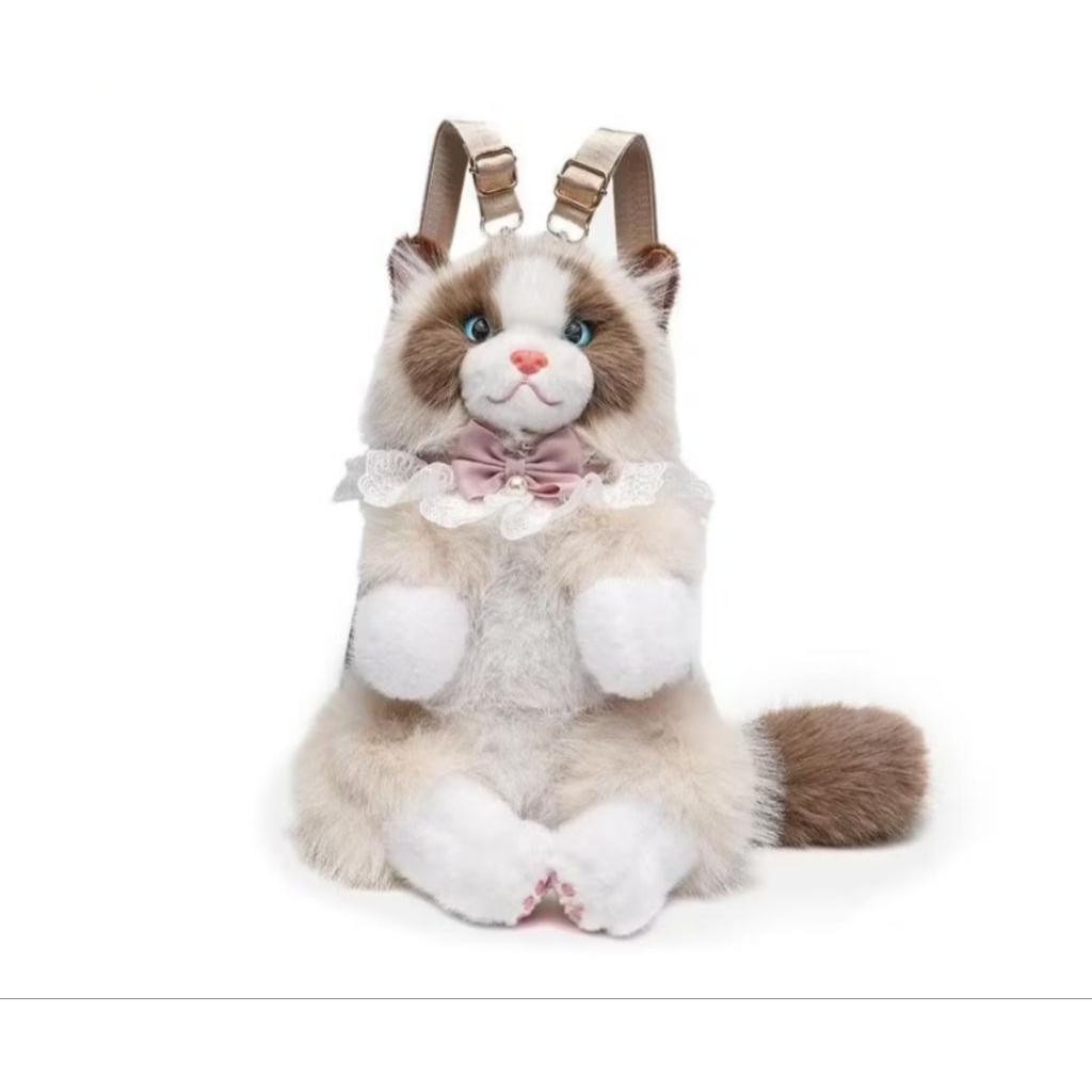 Tas Premium Boneka Kucing Ragdoll Wanita Lucu Gratis Sisir