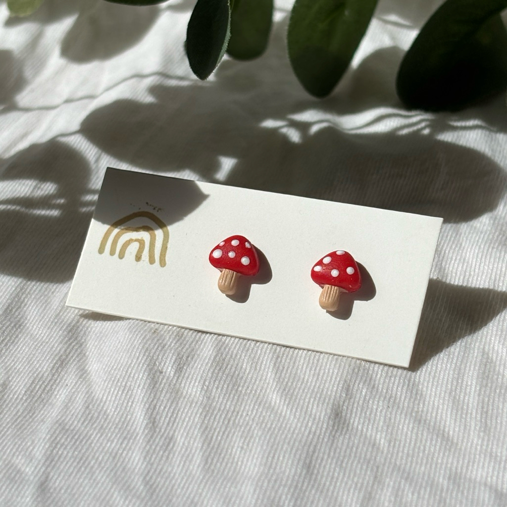 anting wanita bentuk jamur anti luntur anti karat korea style anting unik anting anak perempuan anti