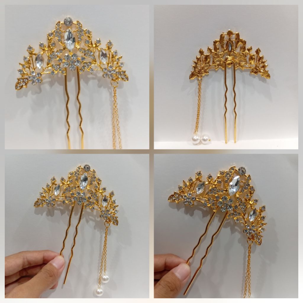 cucuk konde kipas emas untuk sanggul / aksesoris sanggul