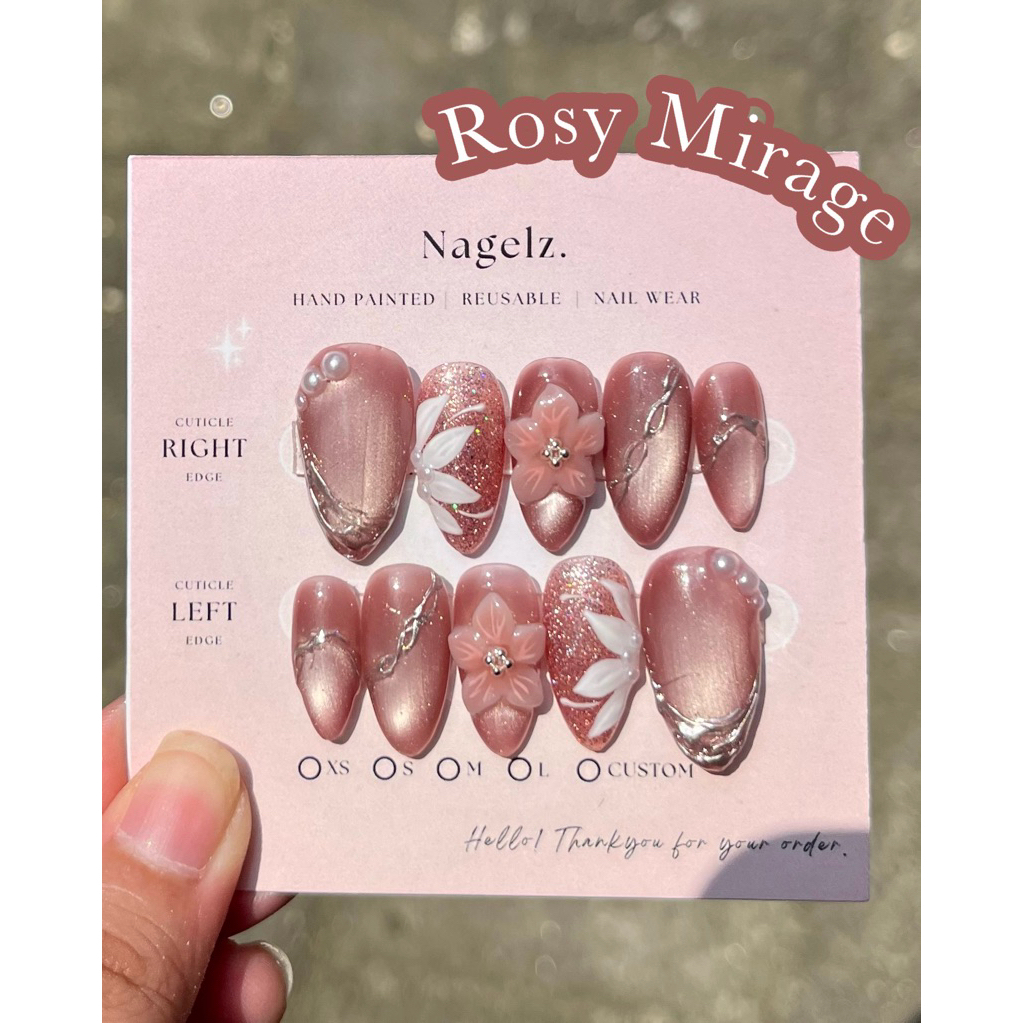 Rosy Mirage - PRESS ON NAIL / KUKU PALSU / NAIL ART / KUKU PALSU MURAH / KUKU PALSU MEDAN / PRESS ON