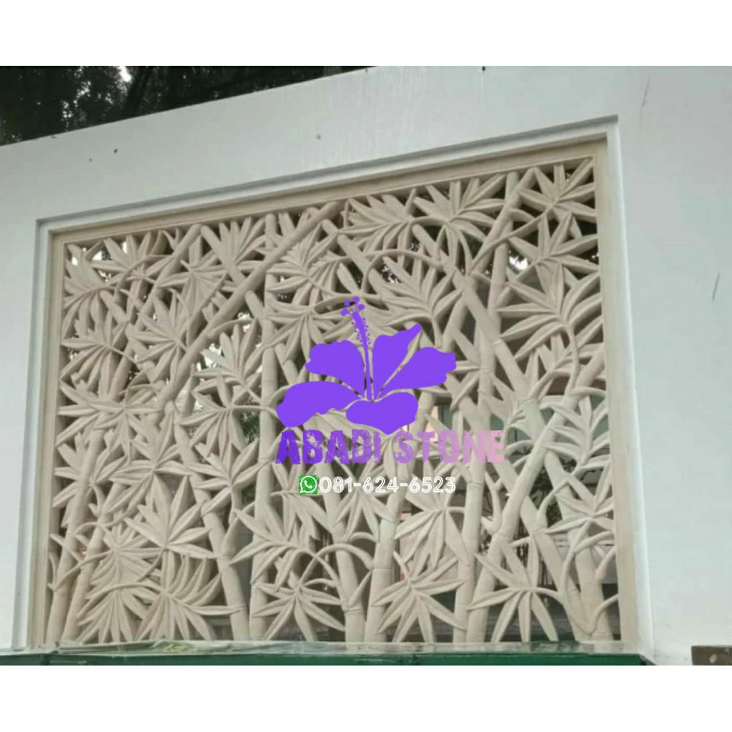batu ukir roster sekat dinding batu alam