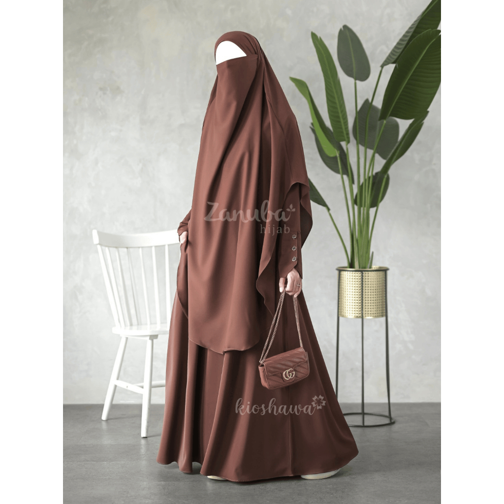 ALLURA Zanuba Hijab Official Jilbabsyarie . Gamis Daily Dress Polos Set Abaya Khimar