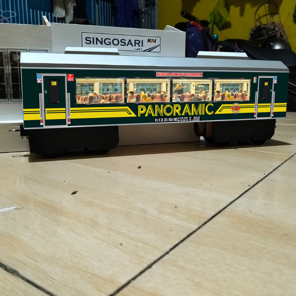 Miniatur Kereta Api Gerbong Panoramic - Miniatur Kereta Api Kayu Surabaya