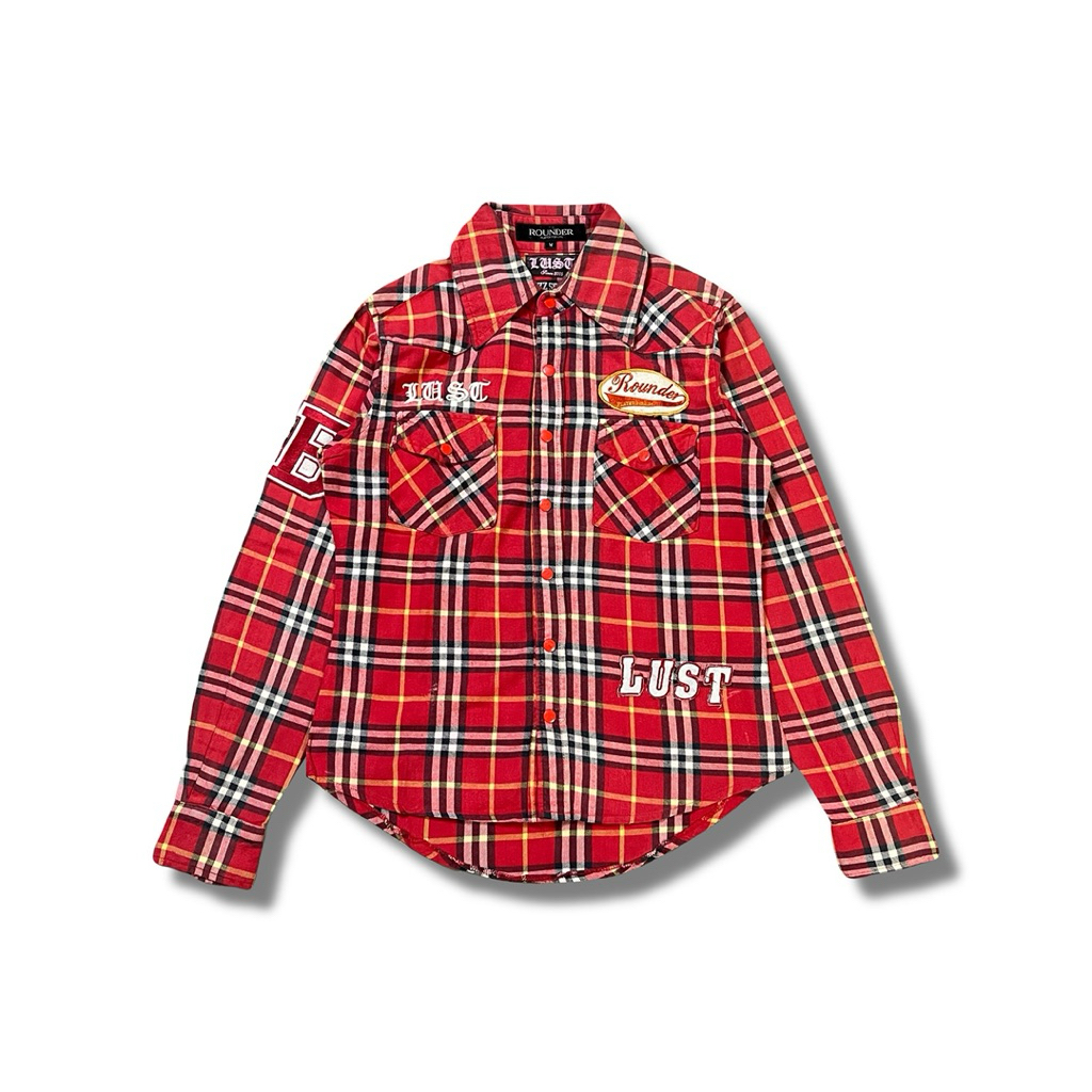 2000s Buzz Spunky Japanese Archive Patch Plaid Shirt