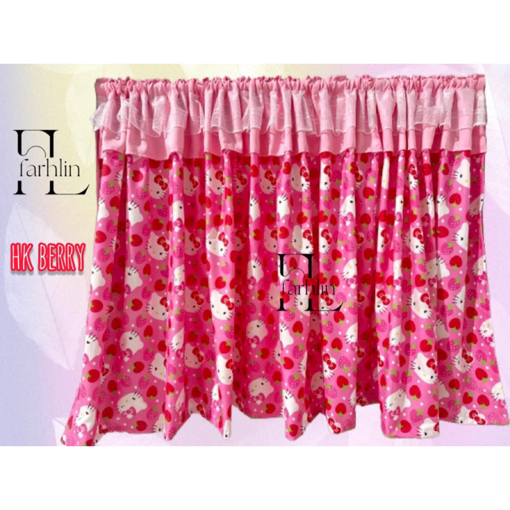 Gorden kolong dapur pink hello kitty/TIRAI DAPUR HELLO KITTY