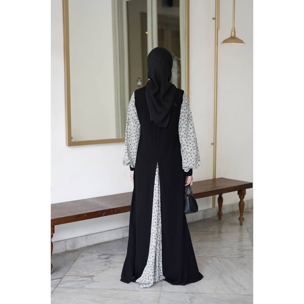 abaya remaja aesthetic kombinasi warna ukuran dewasa jumbo bahan jetblack premium kain motif buble s