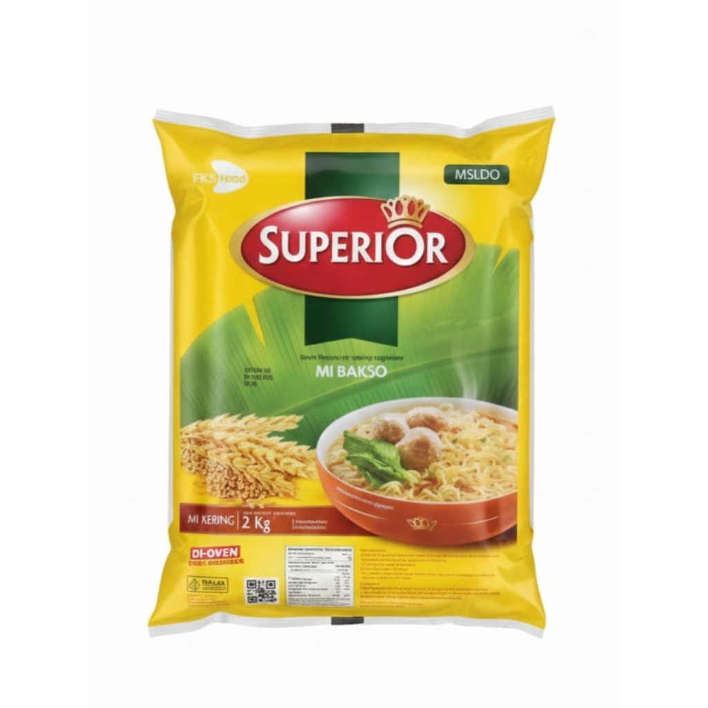 Mi Kering Superior 2kg - Spesial Mi Bakso & Mie Ayam (Di-Oven)