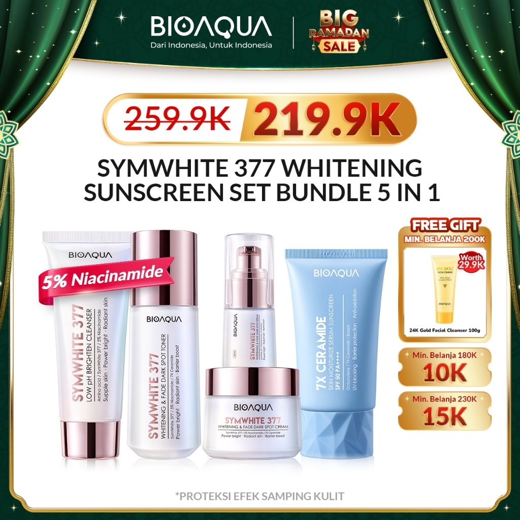 BIOAQUA Symwhite 377 Whitening With Sunscreen Sunblock Wajah Moisturizer Cream / Toner Wajah Glowing