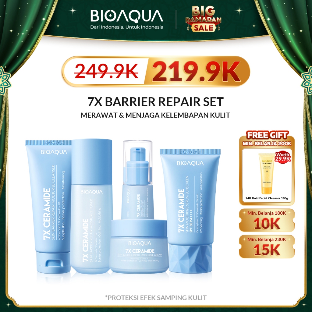 BIOAQUA 7X Ceramide Repair Barrier Sunscreen Sunblock Wajah Skincare With Moisturizer Cream / Hydrat