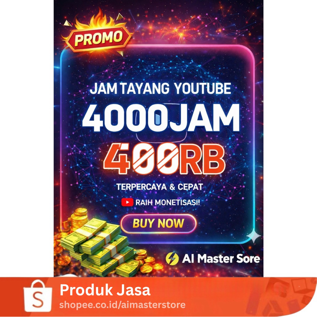 4000 JAM TAYANG YT SYARAT MONETASI ORGANIK ANTI DROP