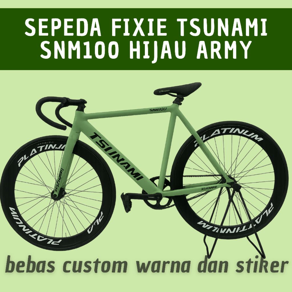 Fullbike Fixie Tsunami SNM100 Hijau Army