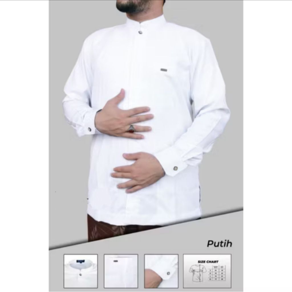 Kemeja Koko Ammu Premium - Putih