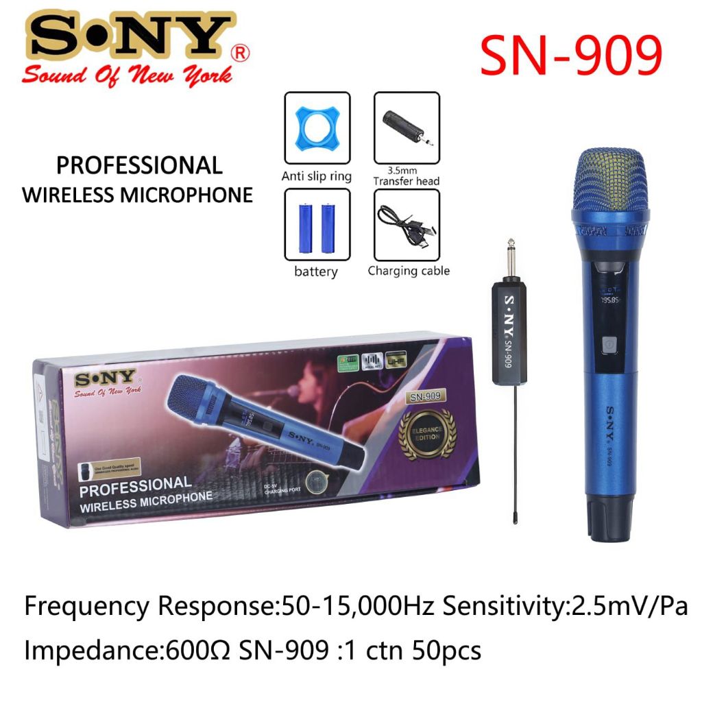 Microphone SONY SN 909 Wireless & Sony ES 902 Mikrofon Karaoke Wireless Tanpa Kabel Suara Jernih Man