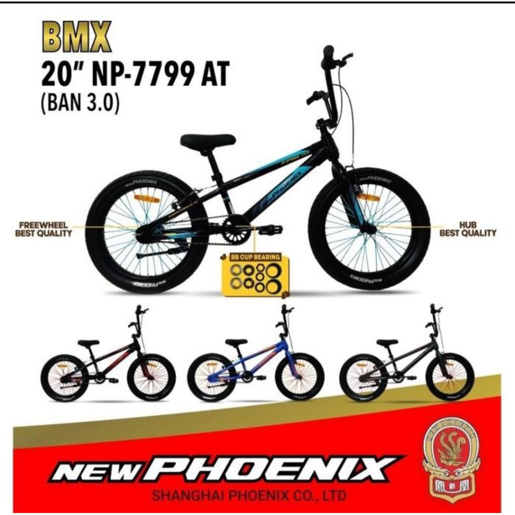 sepeda 20 bmx phoenix 7799 AT 3.0 ban besar