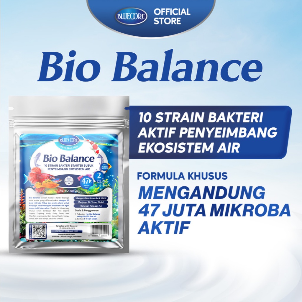 Bluecore Bio Balance - Bakteri Starter Aquarium Probiotik Ikan Hias Untuk Ikan Guppy Ikan Cupang dan