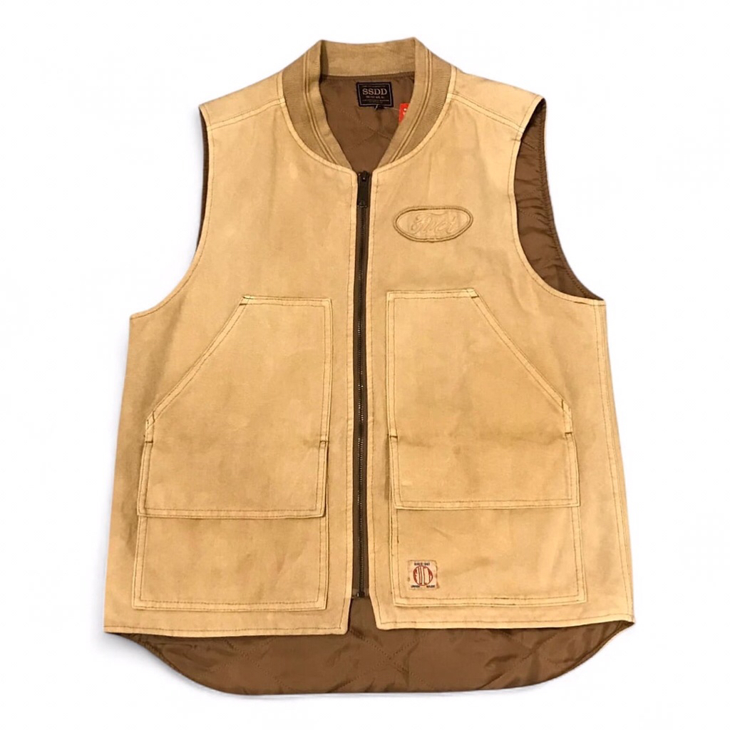 Vintage FUCT x SSDD VEST JACKET Fuct Duck cotton twill Vest UNION MADE size L the fuct mfg  Ssdd Sam