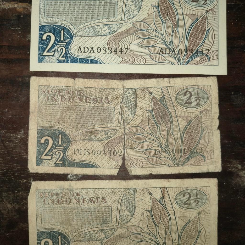 uang kuno 2 setengah rupiah tahun 1960