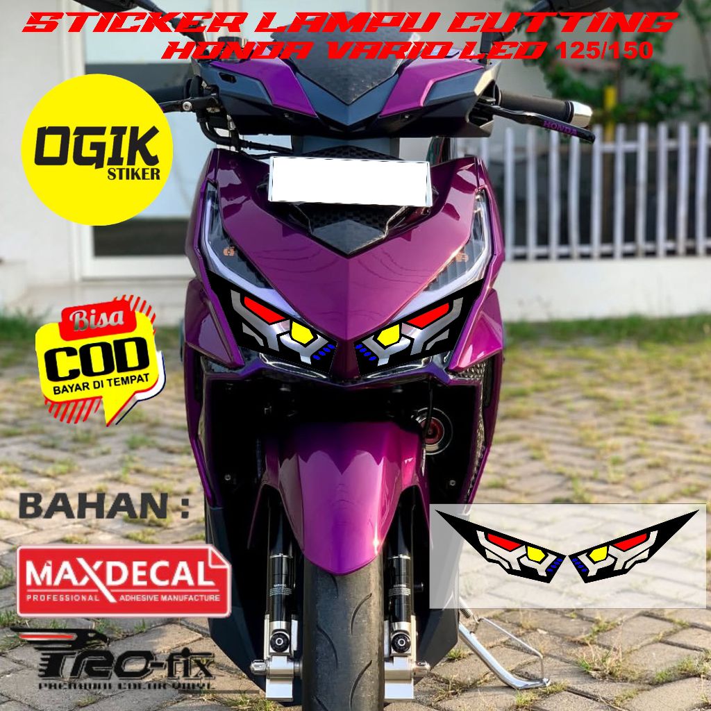 Sticker lampu honda vario led sticker cutting lampu vario 2015/2017