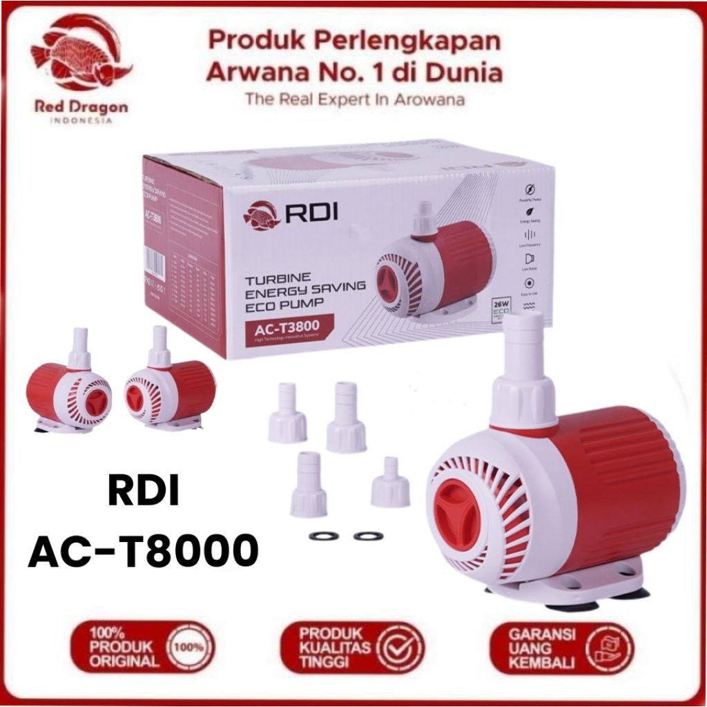 POMPA CELUP AQUARIUM/KOLAM RDI ACT-8000 MESIN CELUP TENAGA BESAR LOW WATT